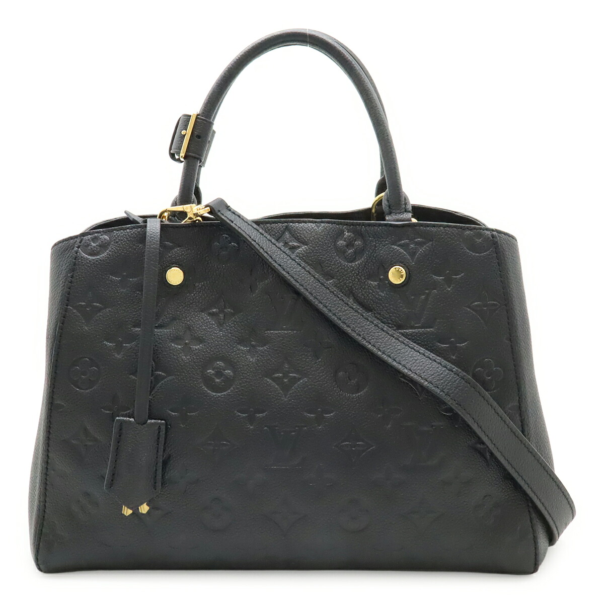 LOUIS VUITTON ルイ ヴィトン モノグラムアンプラント モンテーニュMM ハンドバック 2WAY ショルダーバッグ ノワール 黒 黒いこと M41048 【中古】