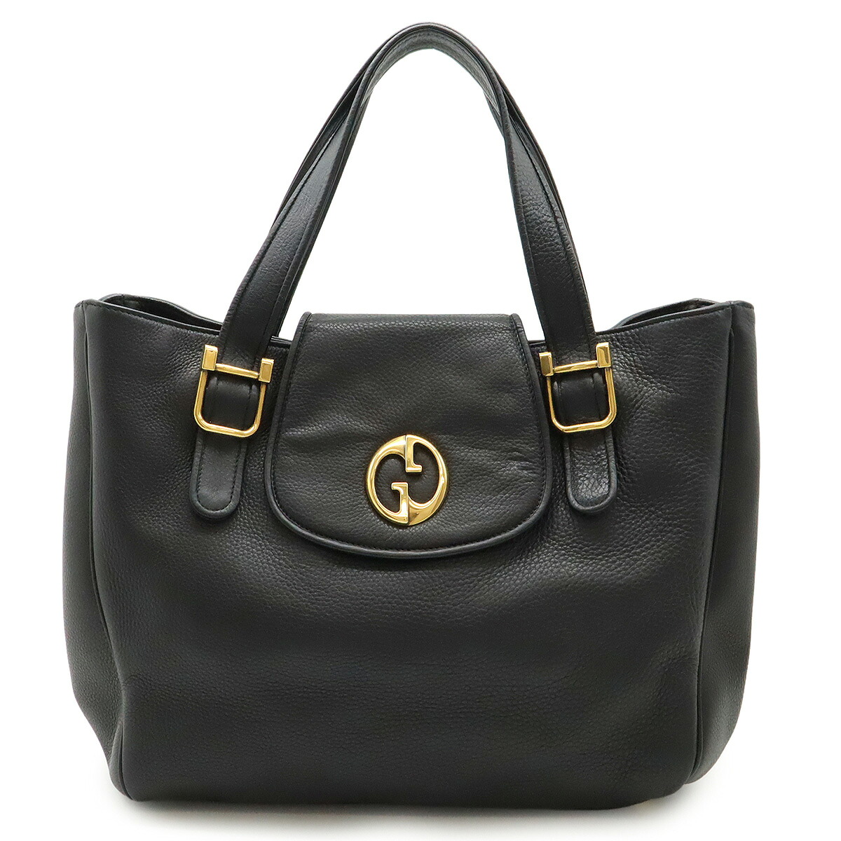 GUCCI グッチ ダブルG トートバッグ ショルダーバッグ セミショルダー 肩掛け レザー ブラック 黒 ゴールド金具 251826 【中古】
