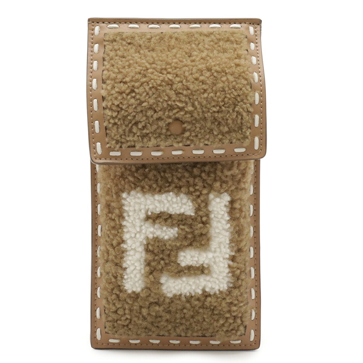 FENDI フェンディ FFロゴ フォンポーチ スマホポーチ スマホケース 携帯 ボア レザー ベージュ ホワイト ゴールド金具 7AS047 楽天市場】FENDI フェンディ FFロゴ フォンポーチ スマホポーチ