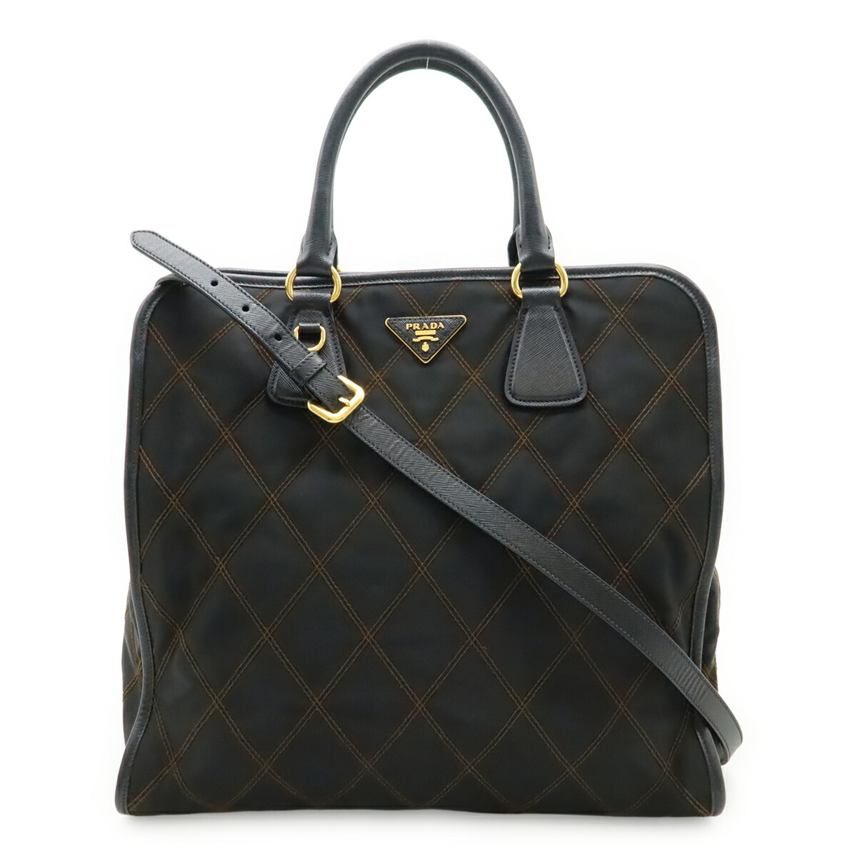 楽天市場】【バッグ】PRADA プラダ キルティング ハンドバッグ ドーム