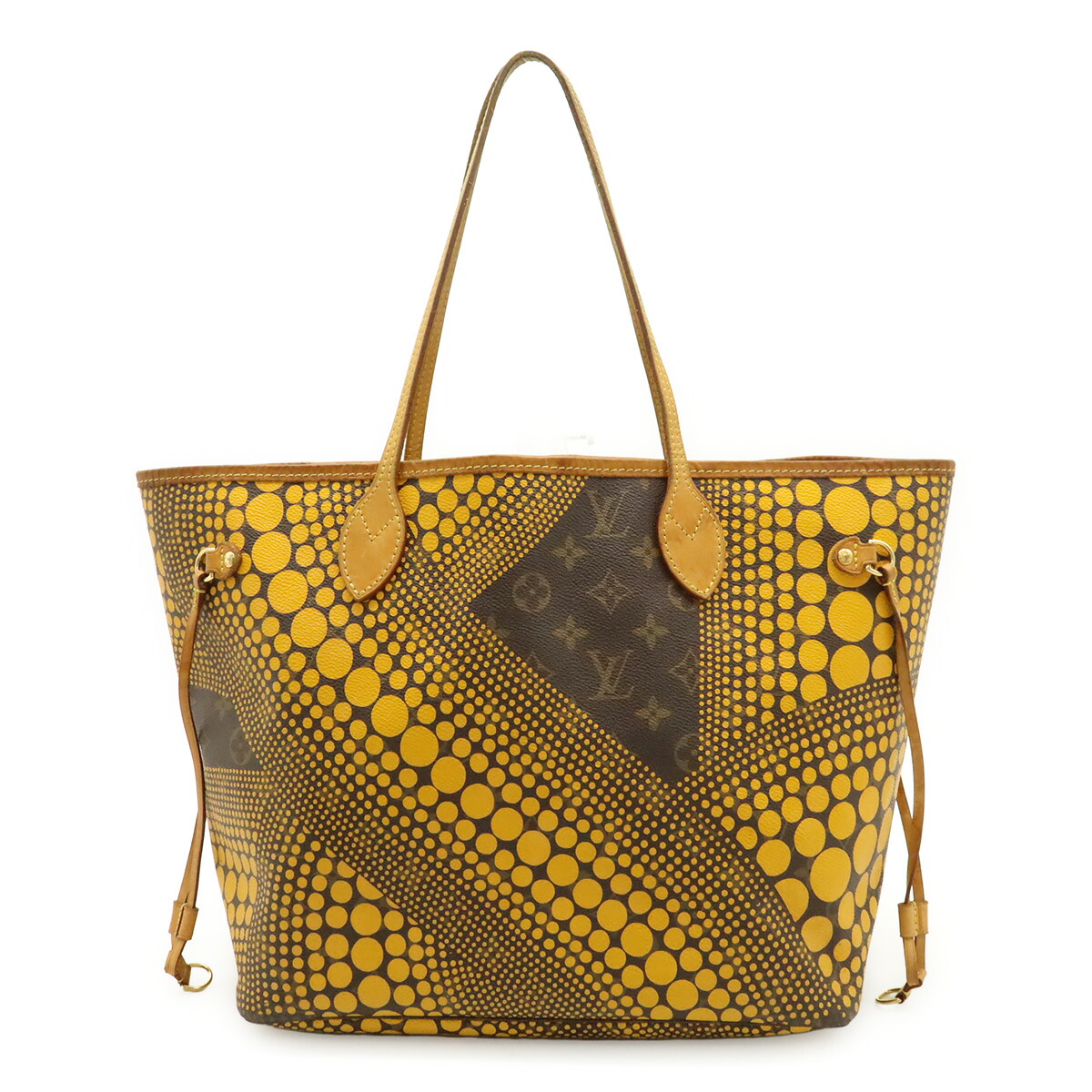 LOUIS VUITTON ルイ ヴィトン モノグラムウェーブ ネヴァーフルMM 草間彌生二人三脚 西洋かぼちゃ一点 トートバッグ ジョーヌ 黄色 M40685 【中古】