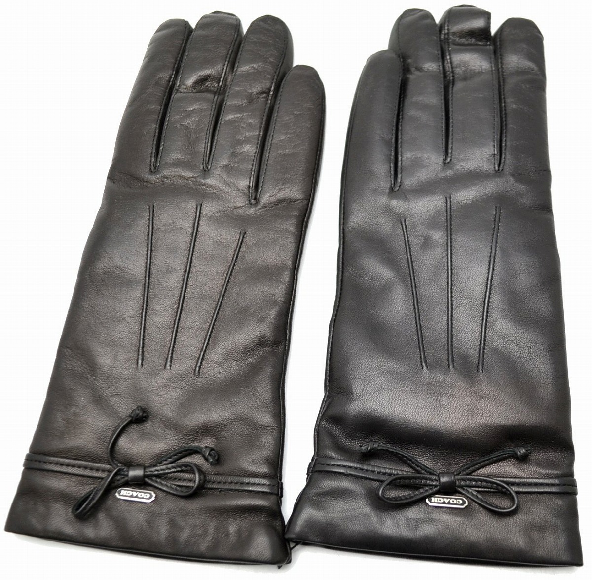 楽天市場 未使用品 アパレル Coach コーチ レザー 手袋 グローブ リボン レディース 黒 ブラック 7 1 2 中古 K Blumin 森田質店 質屋出店 Blumin 楽天市場店