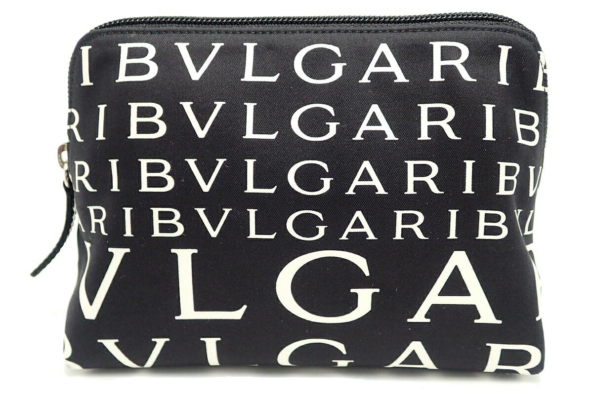 楽天市場 新品未使用品 バッグ Bvlgari ブルガリ ロゴ モチーフ ポーチ 化粧ポーチ コスメポーチ 小物入れ ナイロン ブラック ホワイト U Blumin 森田質店 質屋出店 Blumin 楽天市場店