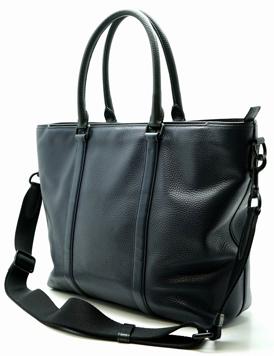 楽天市場 バッグ Coach コーチ ペブルド レザー メトロポリタン トート ハンドバッグ 2way ショルダーバッグ ショルダートート メンズ レザー ネイビー 紺 中古 U Blumin 森田質店 質屋出店 Blumin 楽天市場店