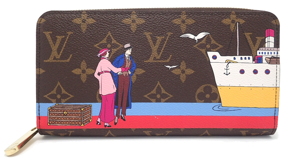 楽天市場 財布 Louis Vuitton ルイ ヴィトン モノグラム ジッピー ウォレット 大西洋クルーズ イラストプリント ラウンドファスナー 長 財布 M 中古 K Blumin 森田質店 質屋出店 Blumin 楽天市場店