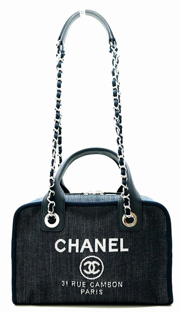 楽天市場 新品未使用品 バッグ Chanel シャネル ドーヴィルライン 2way ハンドバッグ ショルダーバッグ デニム ロゴ チェーンショルダー シルバー金具 2749 K Blumin 森田質店 質屋出店 Blumin 楽天市場店