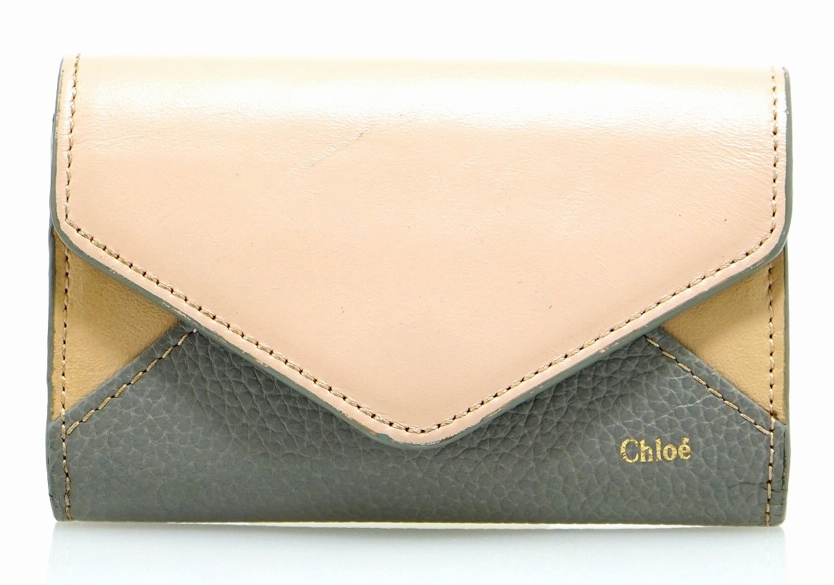 楽天市場 Chloe クロエ パッチワーク 6連キーケース レザー べビーピンク ベージュ グレー 3p09 904 中古 K Blumin 楽天市場店