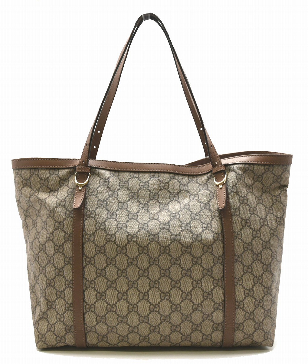 グッチ GUCCI GG トート バッグ ショルダー 211137 ベージュ × 茶