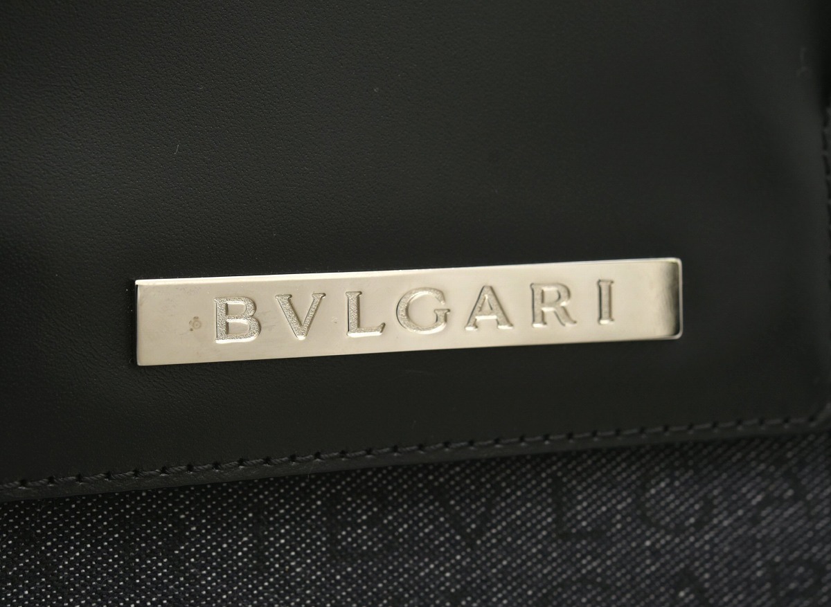 楽天市場 未使用品 バッグ Bvlgari ブルガリ ロゴマニア ショルダーバッグ デニムキャンバス レザー ダークネイビー ダークブルー ブラック 黒 中古 K Blumin 森田質店 質屋出店 Blumin 楽天市場店