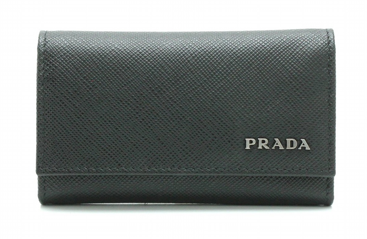 【楽天市場】【新品未使用品】PRADA プラダ サフィアーノ 6連キーケース レザー 黒 NERO ブラック 2PG222【k】：Blumin