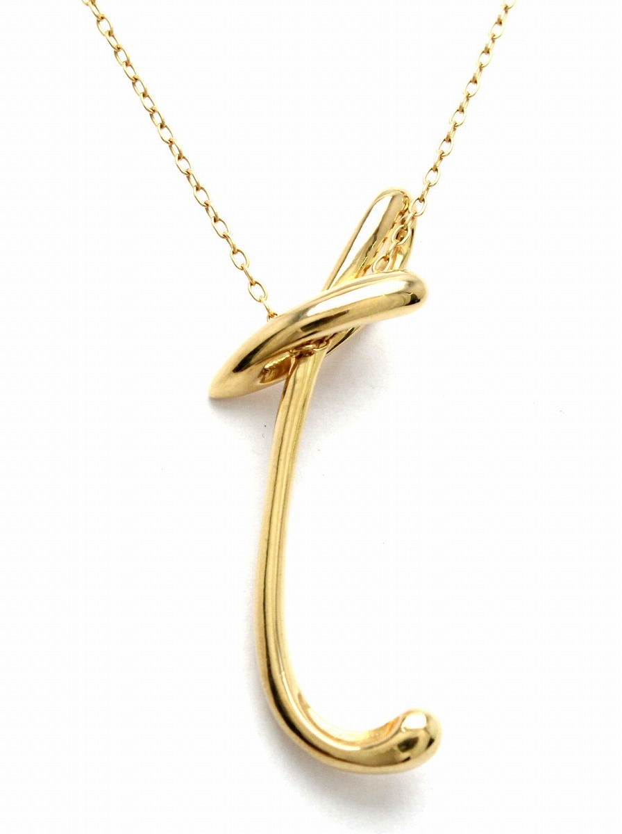 楽天市場 ジュエリー Tiffany Co ティファニー ペンダント イニシャル T ネックレス K18 ゴールド 中古 U Blumin 楽天市場店