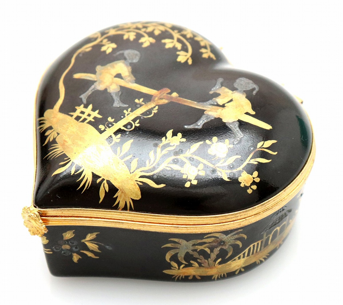 楽天市場 Tiffany Co ティファニー ハート ジュエリーケース 小物入れ マルチケース 陶器 Private Stock Hand Painted ゴールド 金 ブラック 黒 中古 K Blumin 楽天市場店