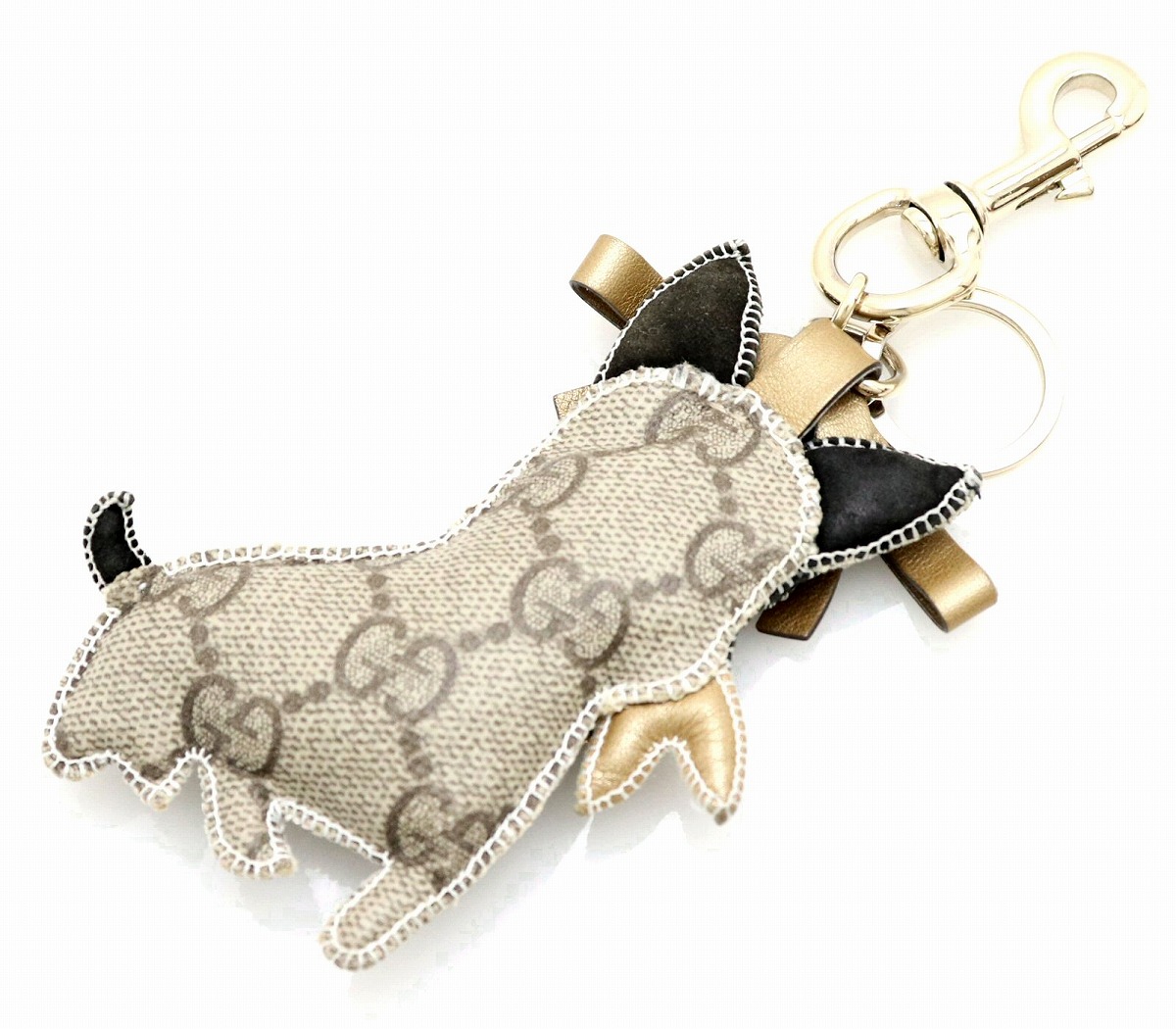 楽天市場 Gucci グッチ Ggプラス グッチョリシリーズ フレンチブルドッグ Leroy レロイ 犬 ドッグ キーホルダー キーリング アニマルチャーム ゴールド金具 6076 中古 K Blumin 楽天市場店