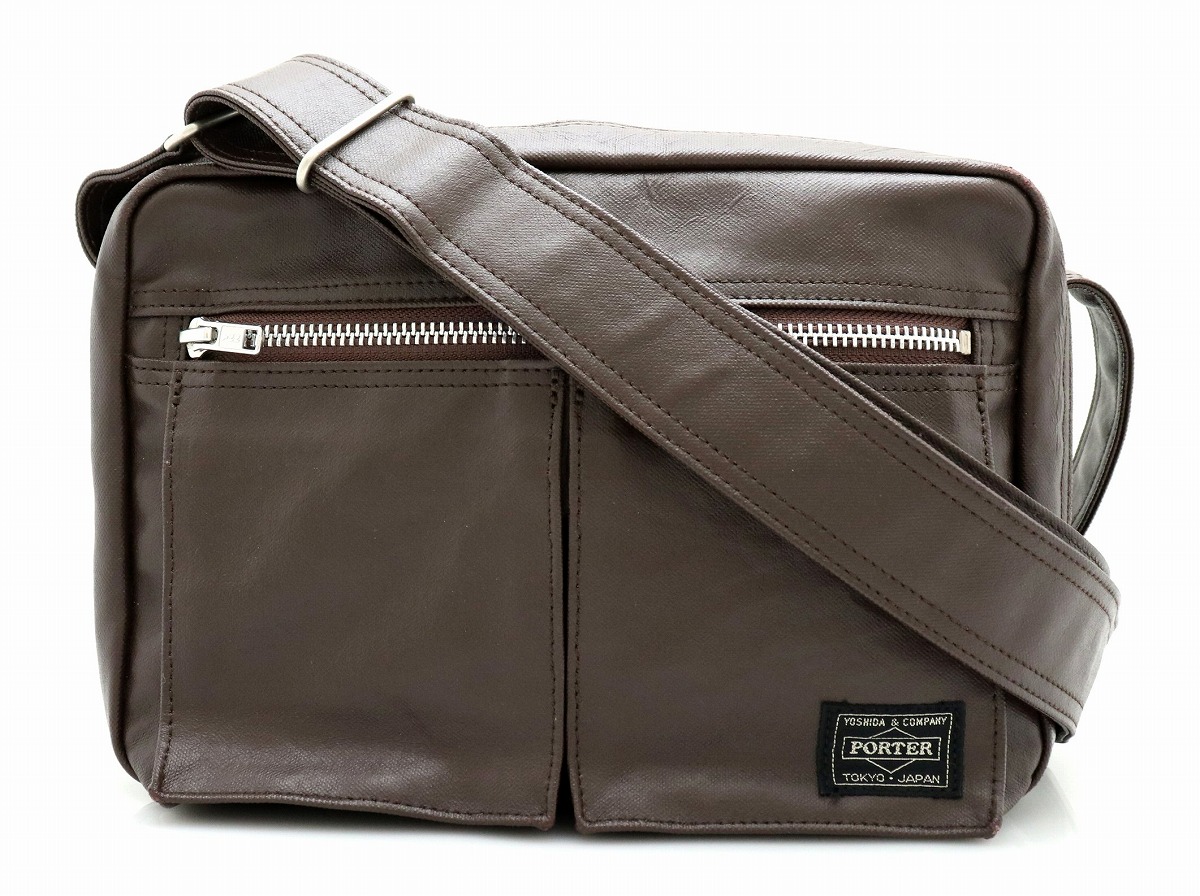 楽天市場 バッグ Porter ポーター ショルダーバッグ 斜め掛けショルダー レザー 茶 ブラウン 中古 U Blumin 楽天市場店