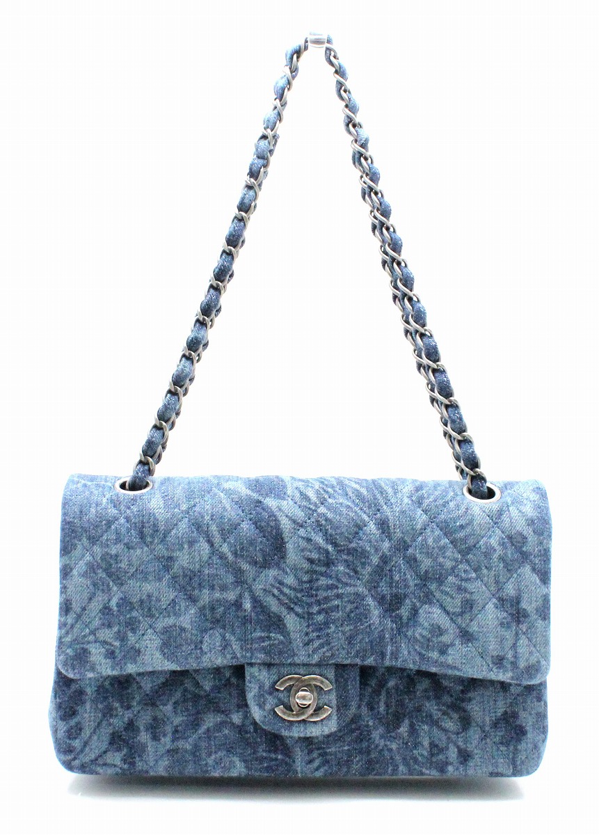 楽天市場 新品未使用品 バッグ Chanel シャネル マトラッセ デニム ブリーチデニム ダブルフラップ ダブルチェーン ショルダーバッグ カメリア フラワー ブルー 青 Ay K Blumin 楽天市場店
