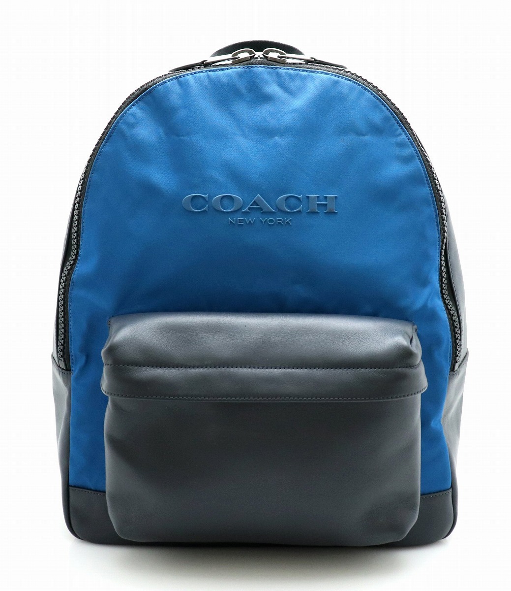 楽天市場 バッグ Coach コーチ リュック リュックサック バックパック ショルダーバッグ レザー 黒 ブラック 青 ブルー メンズ F 中古 K Blumin 楽天市場店