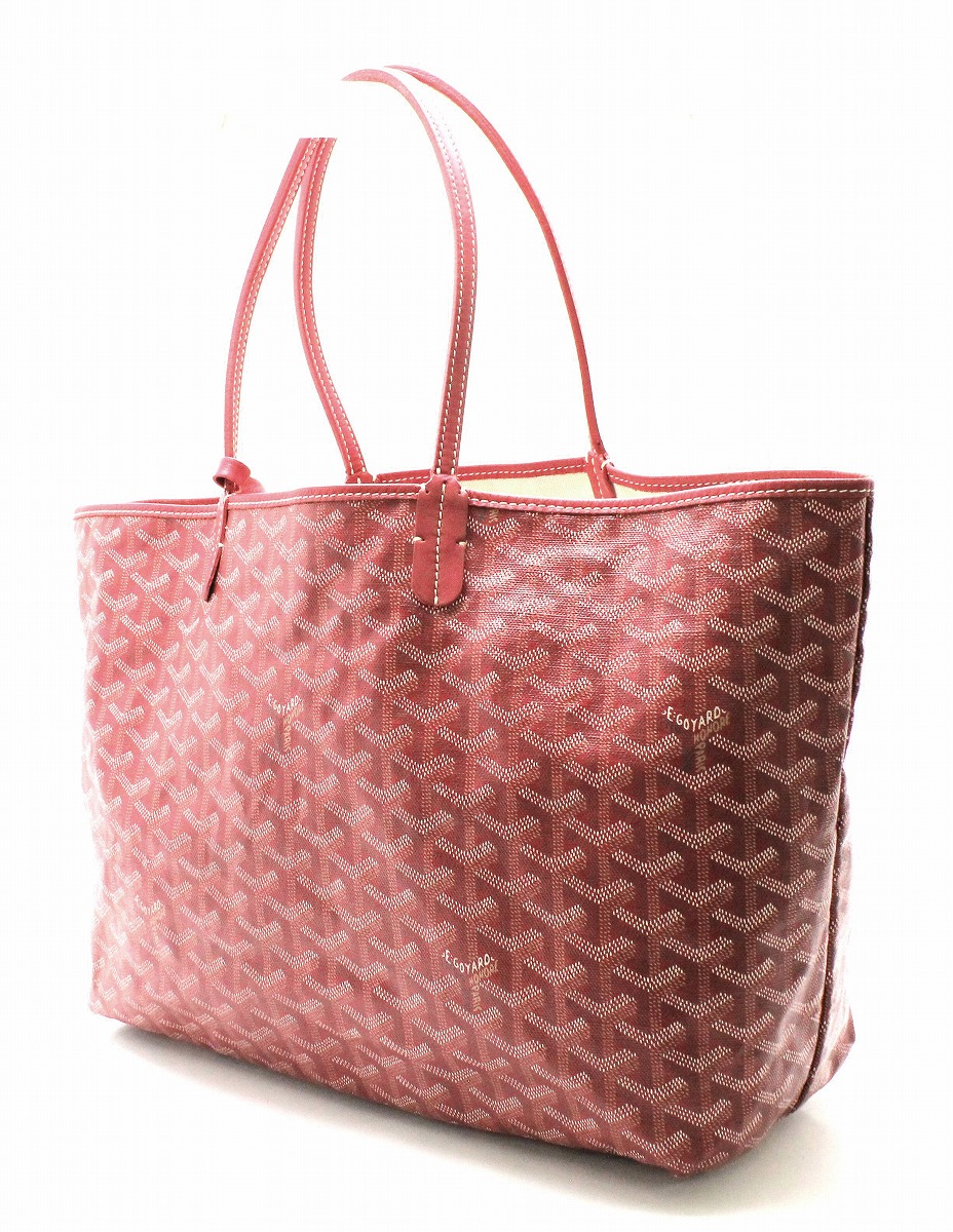 楽天市場 バッグ Goyard ゴヤール サンルイpm トートバッグ ショルダーバッグ ショルダートート ポーチ付 コーティングキャンバス レザー 赤 レッド 中古 K Blumin 楽天市場店