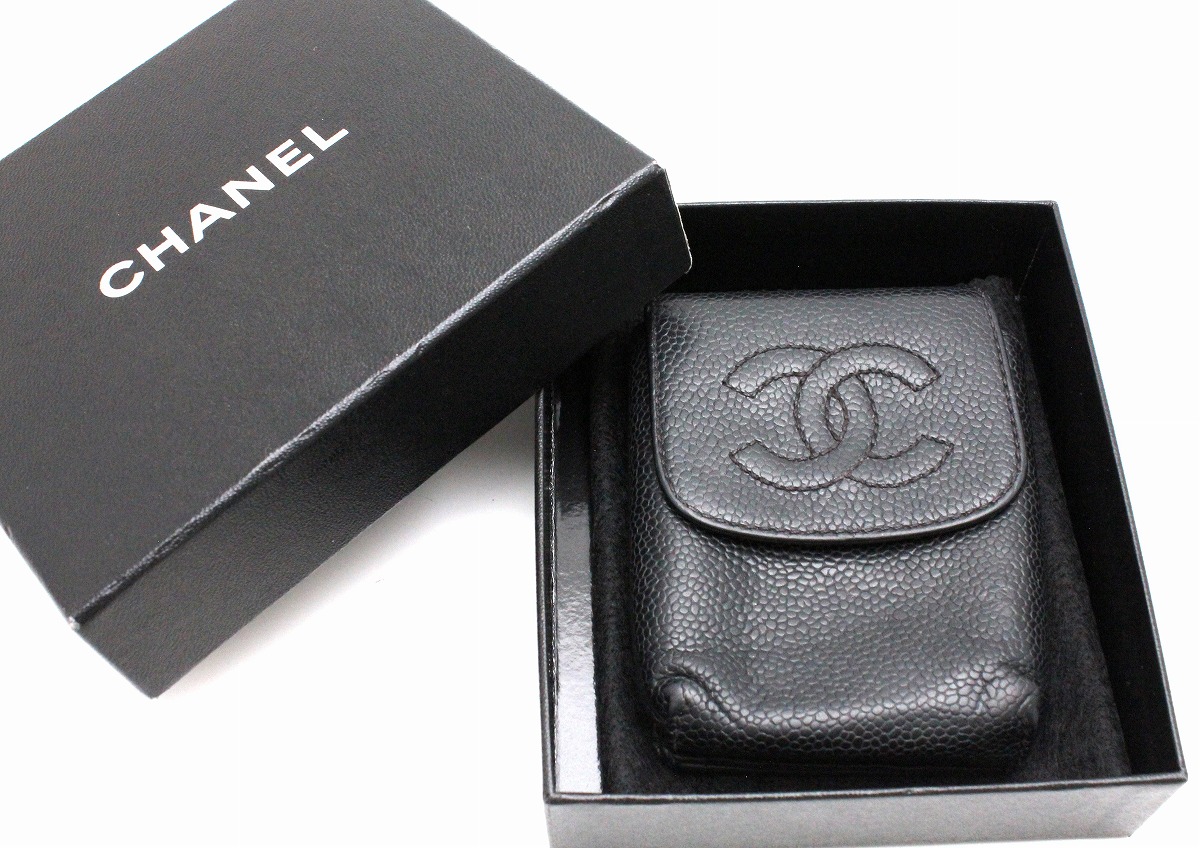 CHANEL - シャネル ココマーク キャビアスキン シガレットケース 小物