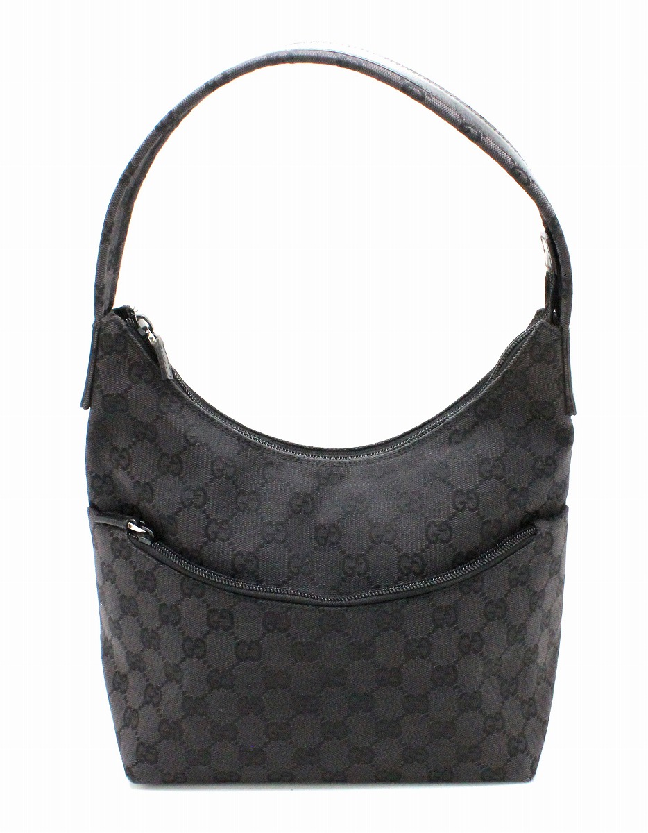 【バッグ】GUCCI グッチ GGキャンバス ハンドバッグ ショルダーバッグ ワンショルダー セミショルダー レザー ブラック 黒 001 3386 002113 【中古】【k】|Blumin 楽天市場店