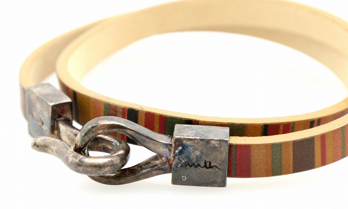 在庫限り 新品 未使用 Paul Smith レザーブレスレット 直営店限定
