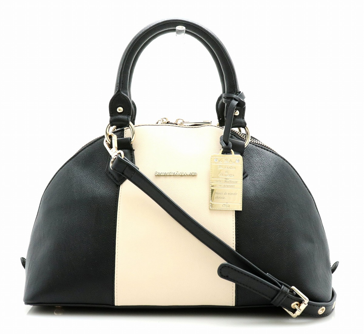 楽天市場 バッグ Samantha Thavasa サマンサ タバサ サマンサ シュエット バイカラー 2way ハンドバッグ ショルダーバッグ ラウンド ブラック 黒 ベージュ 中古 K Blumin 楽天市場店