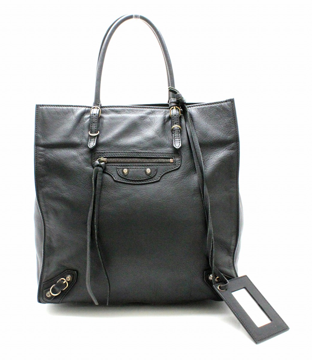 【楽天市場】【バッグ】BALENCIAGA バレンシアガ ザ ペーパー トートバッグ ミラー 鏡 レザー ブラック 黒 255412 【中古
