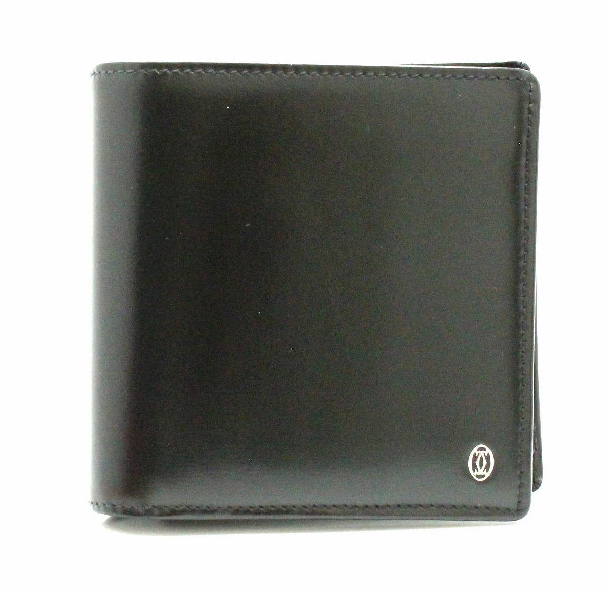 【楽天市場】【財布】Cartier カルティエ パシャライン パシャ ドゥ カルティエ 2つ折財布 カーフレザー 黒 ブラック シルバー金具