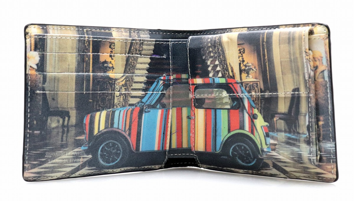 楽天市場 財布 Paul Smith ポール スミス ポールスミス 転写プリント 車柄 2つ折財布 レザー 黒 ブラック マルチカラー 中古 K Blumin 楽天市場店