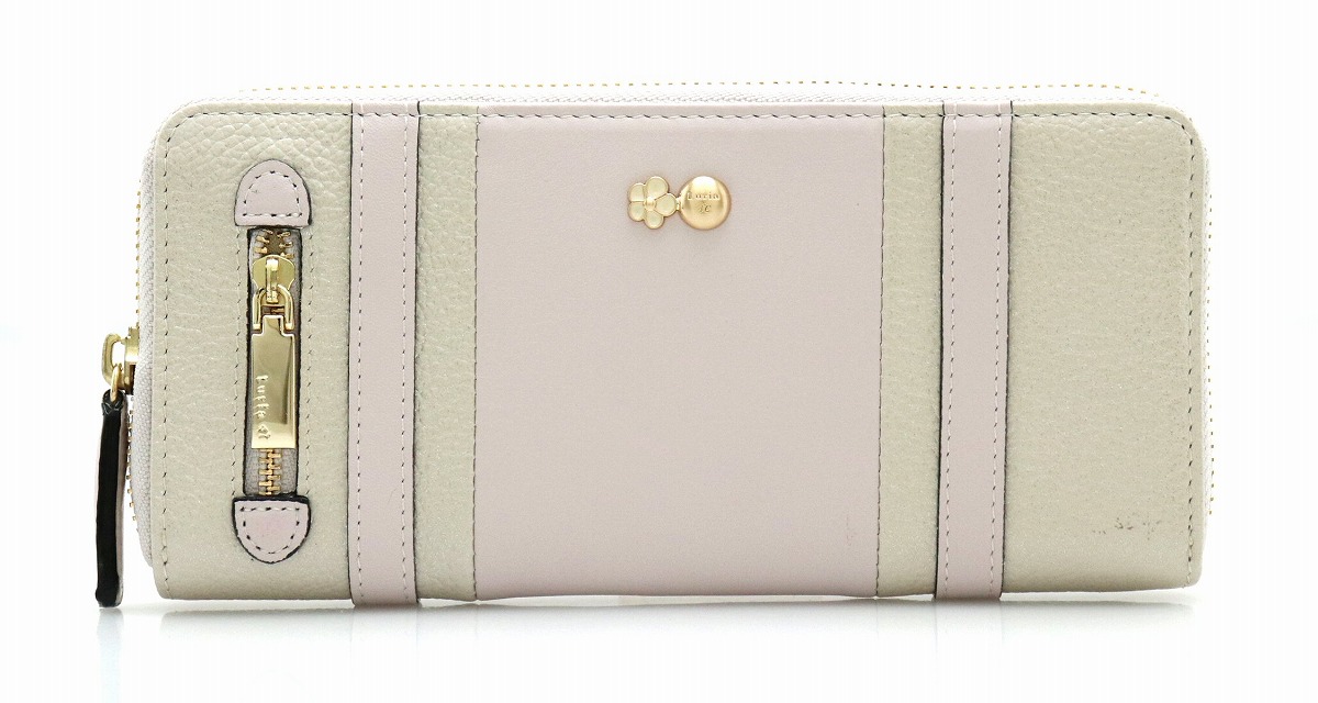 楽天市場 未使用品 財布 Luria 4 ルリア ヨンドシー ラウンドファスナー長財布 フラワーモチーフ レザー パールホワイト ペールピンク 中古 K Blumin 楽天市場店