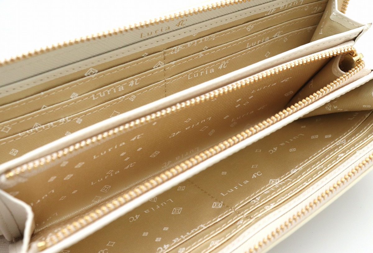 楽天市場 未使用品 財布 Luria 4 ルリア ヨンドシー L字型ファスナー長財布 ラインストーン レザー ホワイト 白 アウトレット品 中古 U Blumin 楽天市場店