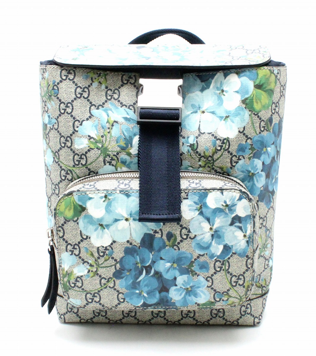 blue floral gucci backpack