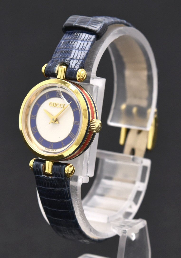 【楽天市場】【ウォッチ】GUCCI グッチ シルバー文字盤 リザードベルト GP ゴールドメッキ レディース QZ クォーツ 腕時計