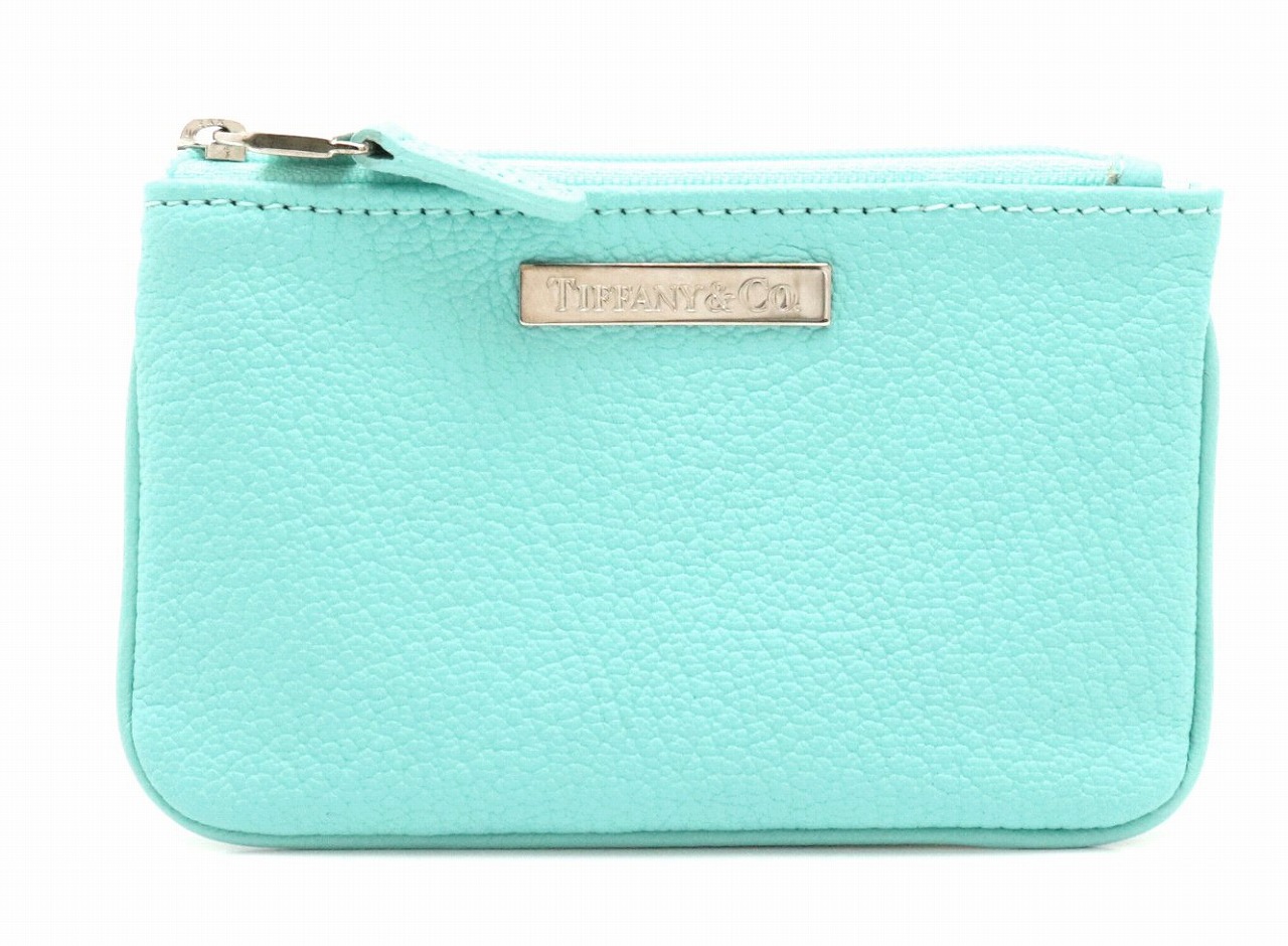 楽天市場 未使用品 Tiffany Co ティファニー ファスナー コインケース 小銭入れ レザー ライトティール ティファニーブルー 中古 K Blumin 楽天市場店
