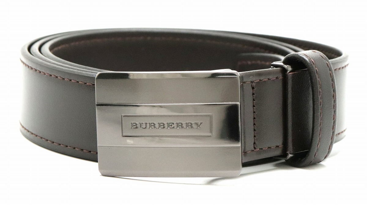 楽天市場 未使用品 Burberry バーバリー メンズ ベルト レザー ダークブラウン 茶 100 中古 K Blumin 楽天市場店