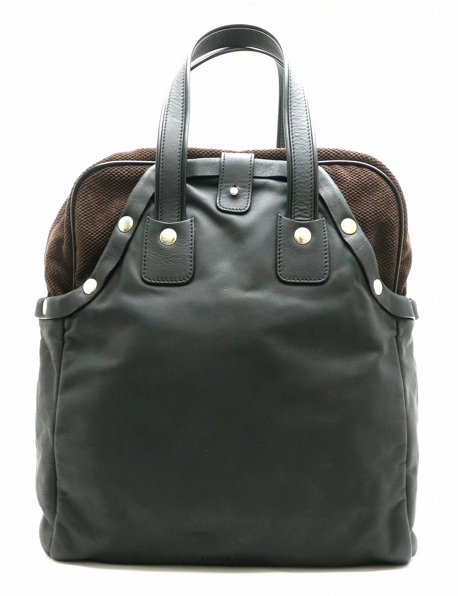 楽天市場 バッグ Miu Miu ミュウ ミュウ ミュウミュウ メンズ ハンドバッグ トートバッグ レザー ファブリック ブラック ブラウン 黒 茶 中古 S Blumin 楽天市場店