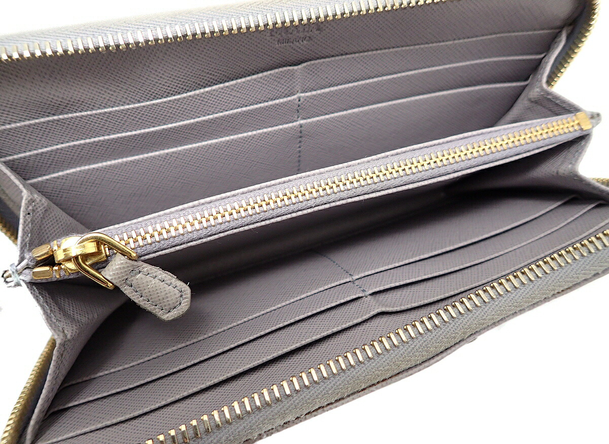 楽天市場 財布 Prada プラダ Saffiano Chic ラウンドファスナー リボン 長財布 サフィアーノ レザー Glicine ラベンダー 海外ブティック購入品 1m0506 中古 U Blumin 楽天市場店