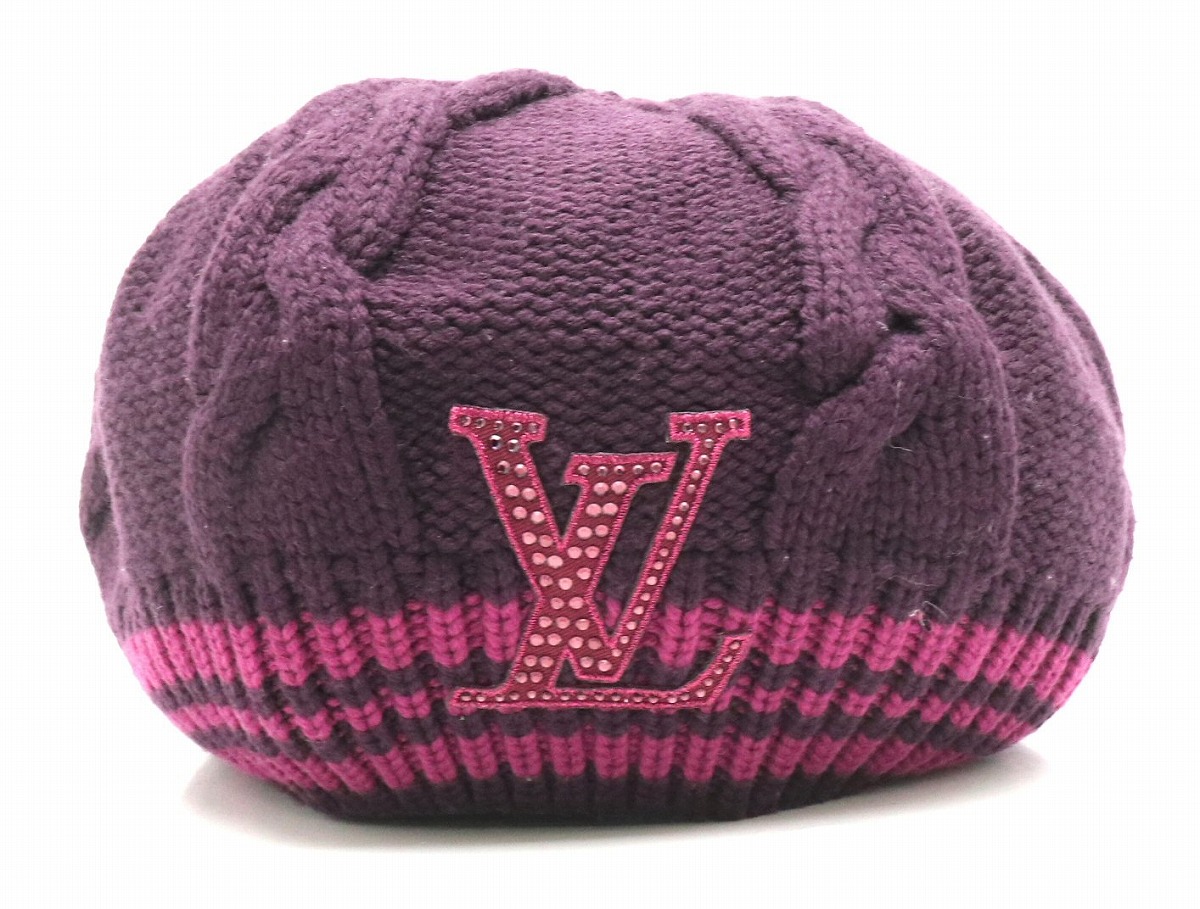 【楽天市場】【アパレル】LOUIS VUITTON ルイ ヴィトン ベレ コロンビア ベレー帽 ニット帽 帽子 ウール100% ラインストーン