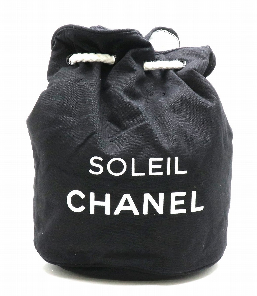 【楽天市場】【バッグ】CHANEL シャネル SOLEIL ソレイユ ノベルティ ロゴプリント プールバッグ ショルダーバッグ 巾着 スポーツ