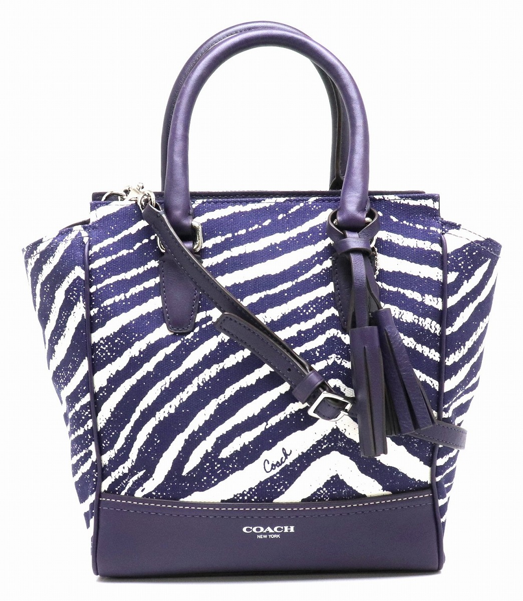 COACH NEW YORK ゼブラ柄 トートバッグ パープル