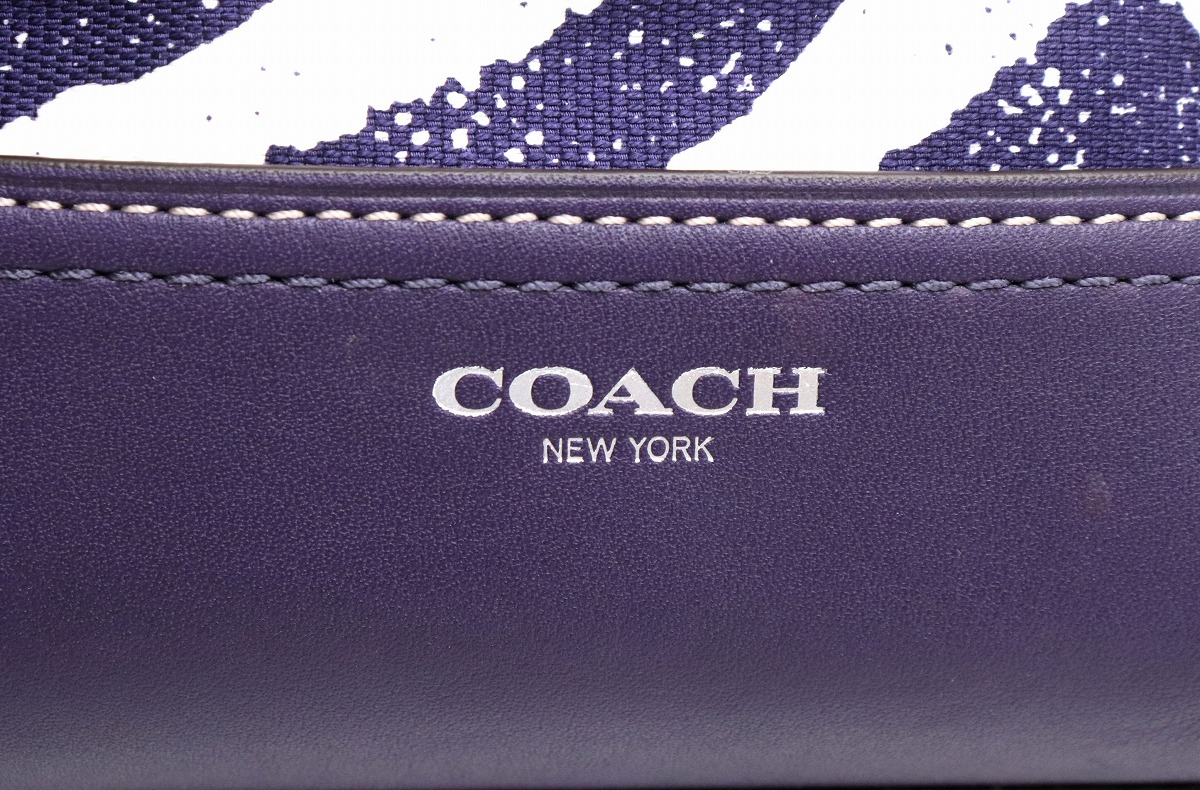 COACH NEW YORK ゼブラ柄 トートバッグ パープル