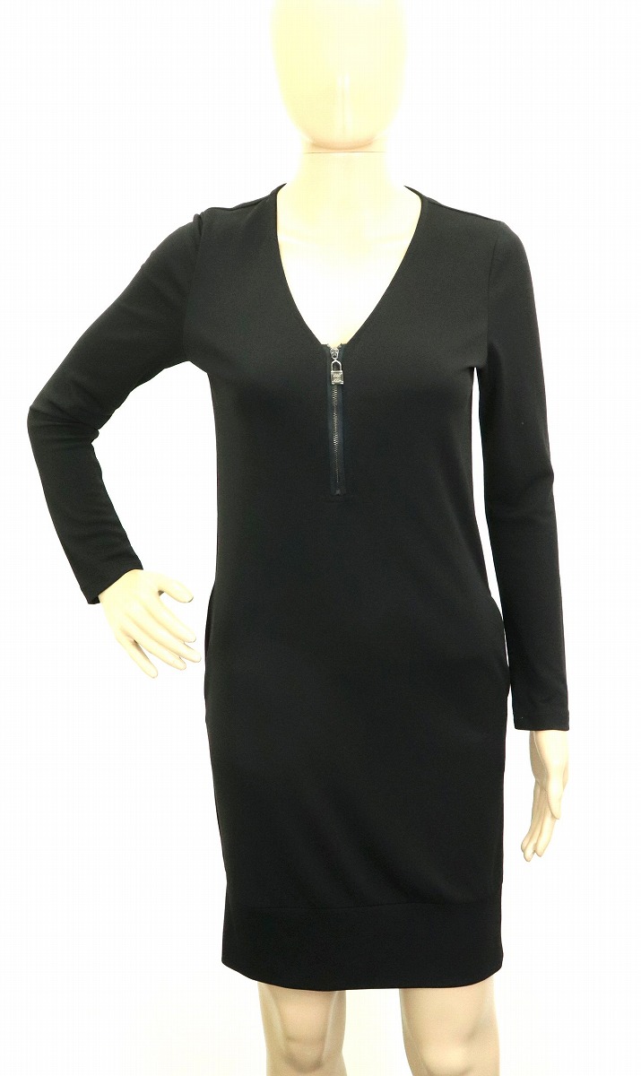 楽天市場 アパレル Gucci グッチ レディース ワンピース ハーフジップ カデナ型ジップ 長袖 ポリエステル100 ブラック 黒 S クリーニング済 中古 S Blumin 楽天市場店