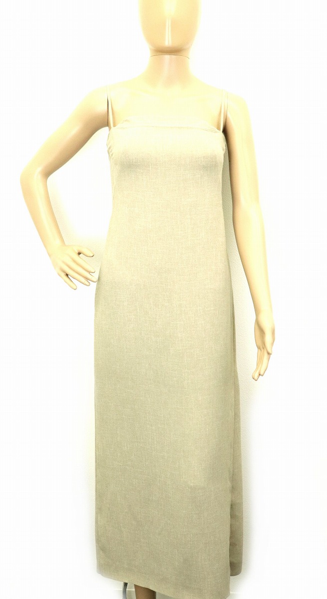 楽天市場 未使用品 アパレル Giorgio Armani ジョルジオ アルマーニ キャミロングワンピース スリットワンピース ポリエステル100 ベージュ系 38 Mサイズ 中古 S Blumin 楽天市場店