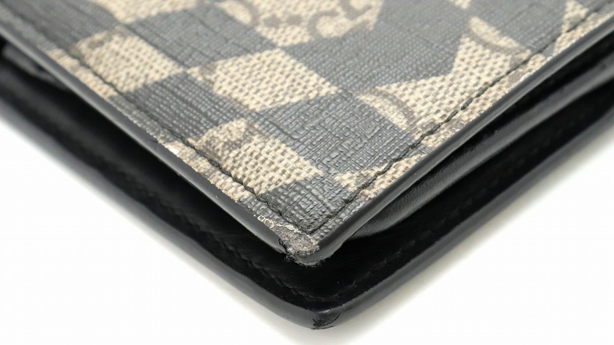 楽天市場 財布 Gucci グッチ Ggカレイド Ggスプリーム 2つ折長財布 Pvc レザー カーキベージュ ブラック 黒 40 中古 Blumin 楽天市場店