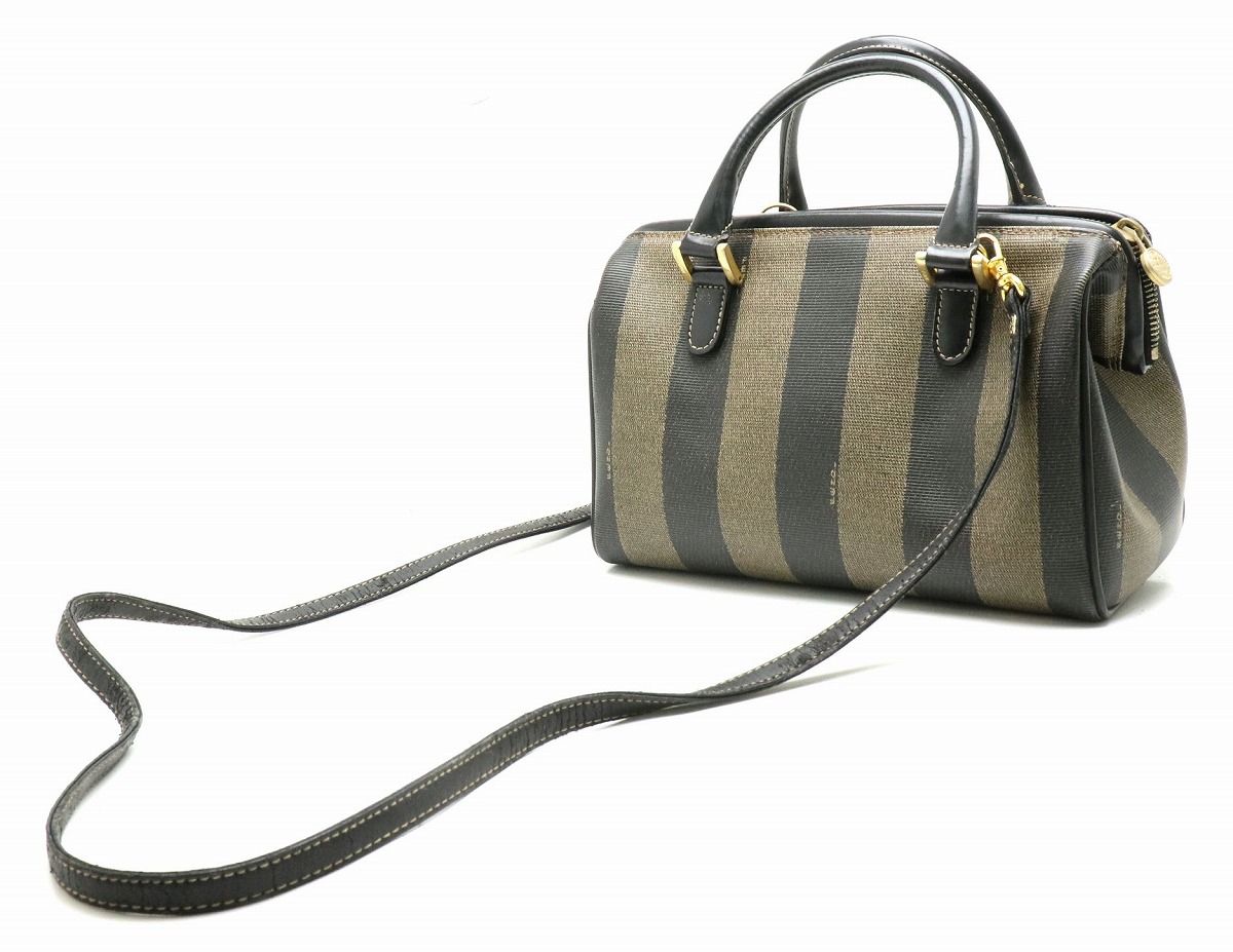 楽天市場 バッグ Fendi フェンディ ペカン柄 ハンドバッグ ミニボストン Pvc レザー 2way ショルダーバック 291 059 中古 Blumin 楽天市場店
