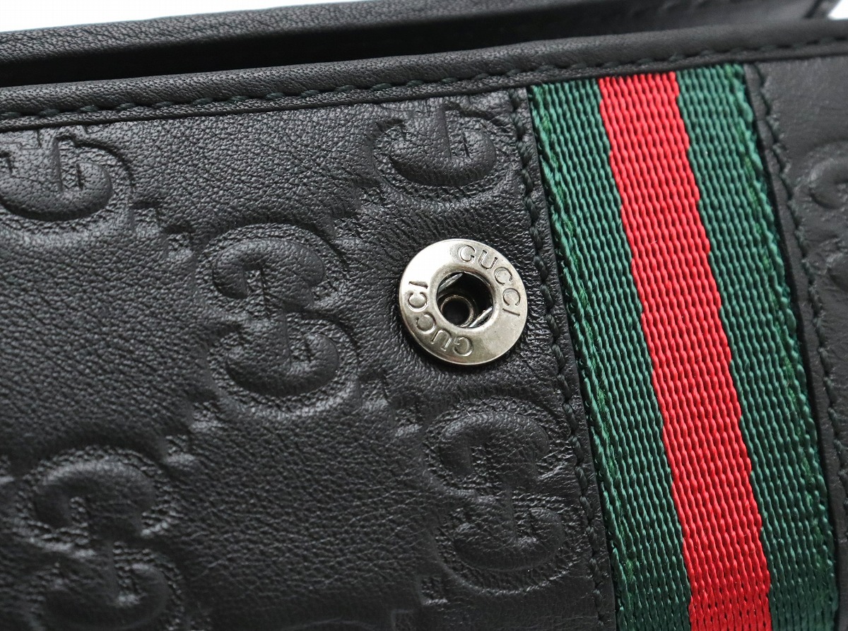 【楽天市場】【新品未使用品】GUCCI グッチ グッチシマ ロゴ シェリーライン 6連キーケース レザー ブラック 黒 グリーン レッド