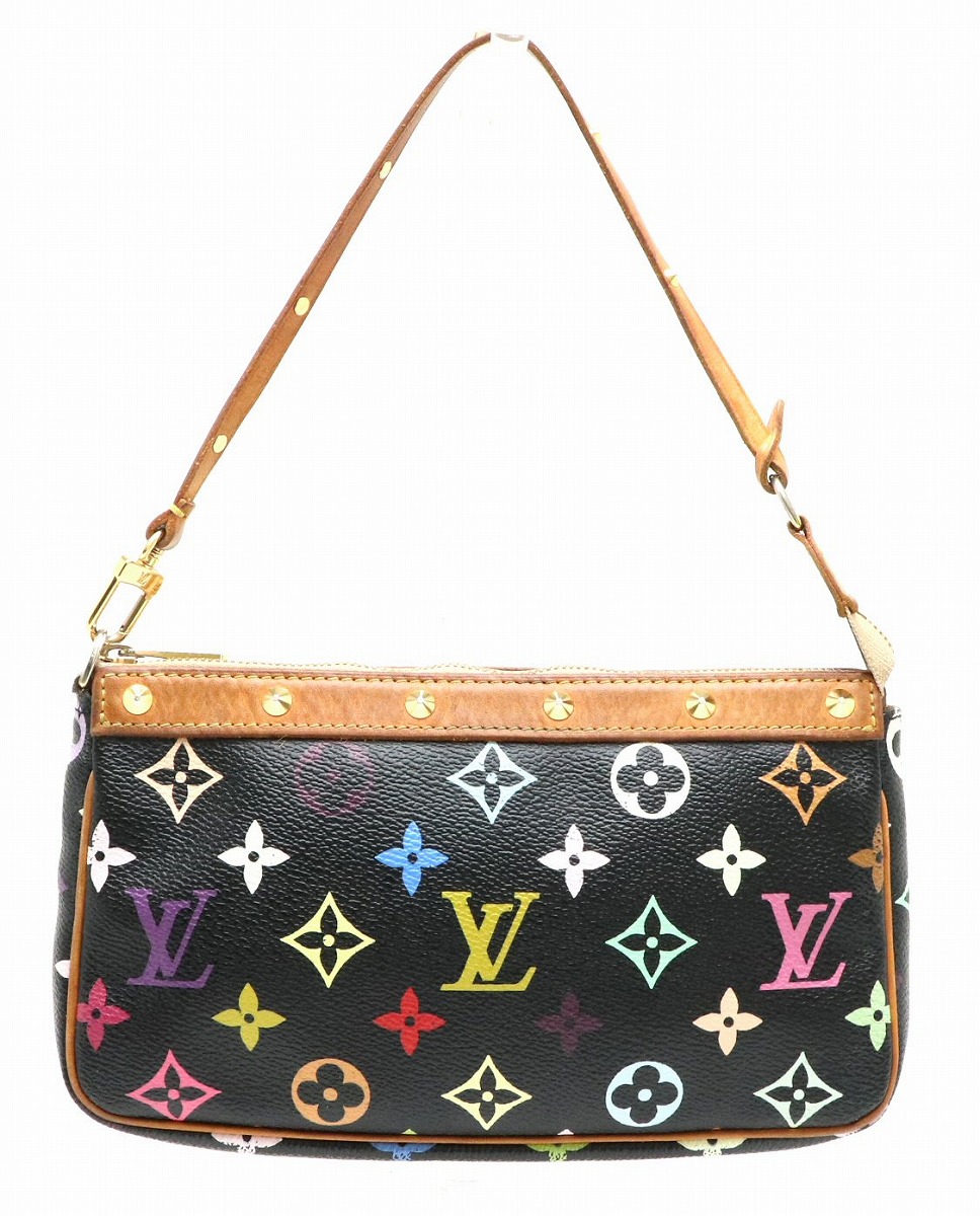 楽天市場 バッグ Louis Vuitton ルイ ヴィトン モノグラムマルチカラー ポシェット アクセソワール アクセサリーポーチ ハンドバッグ ノワール 黒 ブラック M 中古 Blumin 楽天市場店