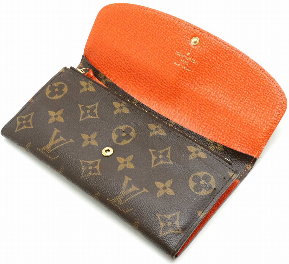 楽天市場 財布 Louis Vuitton ルイ ヴィトン モノグラム ポルトフォイユ エミリー ポピーペタル オレンジ M 中古 Blumin 楽天市場店