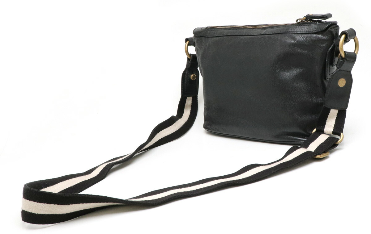 12月スーパーsale バッグ Bally バリー トレインスポッティング ショルダーバッグ 斜め掛け レザー キャンバス ブラック 黒 メンズ 中古 人気アイテム爆買い