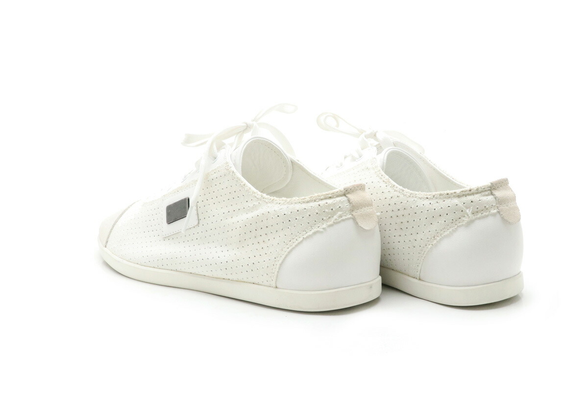 楽天市場 靴 Dolce Gabbana ドルチェ ガッバーナ ドルガバ D G スニーカー パンチング プレート メンズ レザー スエード ホワイト 白 10 中古 Blumin 楽天市場店