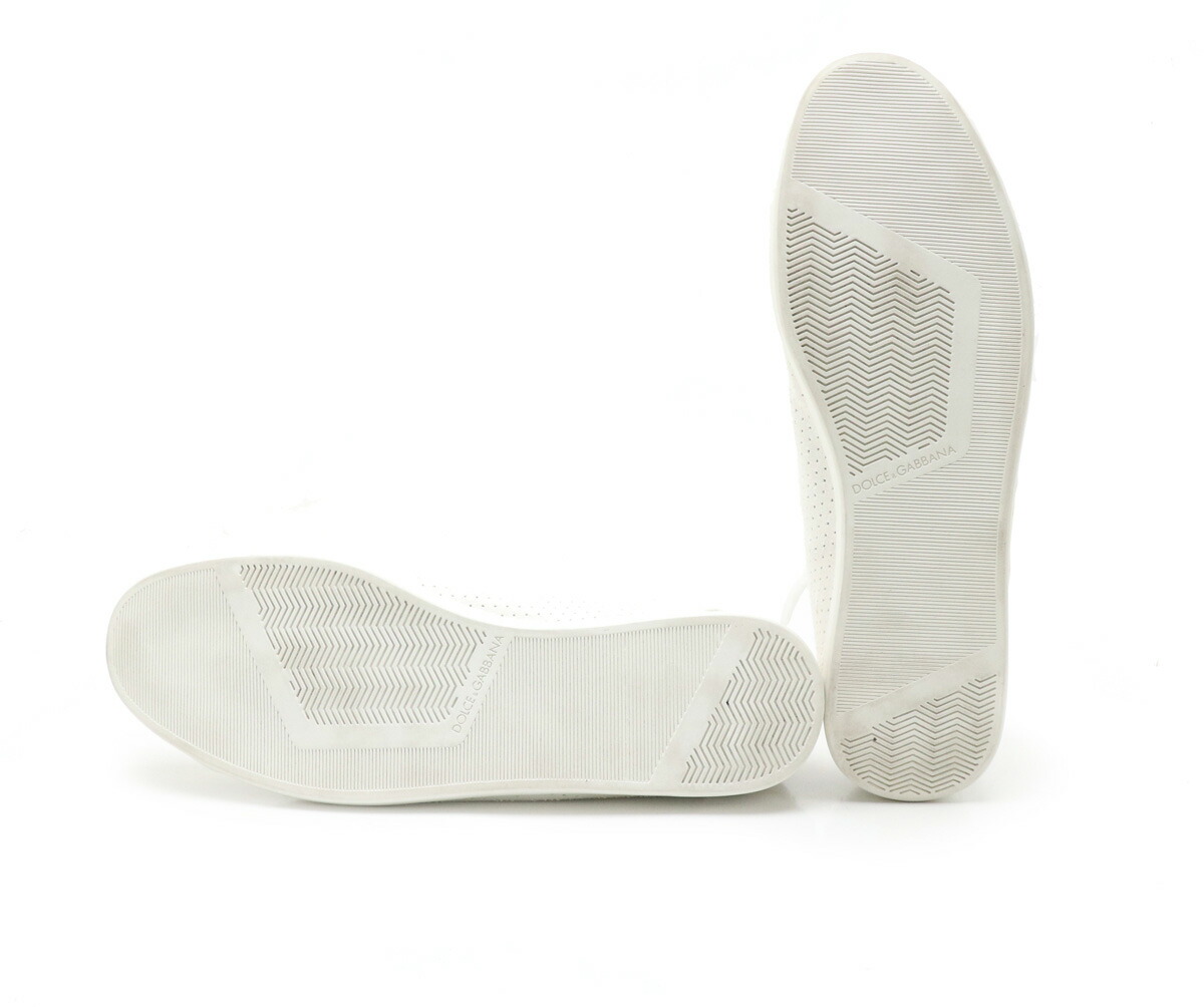 楽天市場 靴 Dolce Gabbana ドルチェ ガッバーナ ドルガバ D G スニーカー パンチング プレート メンズ レザー スエード ホワイト 白 10 中古 Blumin 楽天市場店